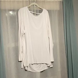 Long sleeve white athleisure top